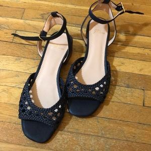 Open toe slingback heels with ankle straps